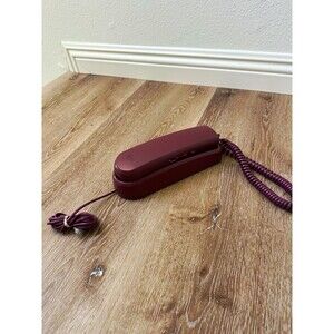 GE Trimline 2-9291A Burgundy Corded Telephone Tone/Pulse Ringer On/Off